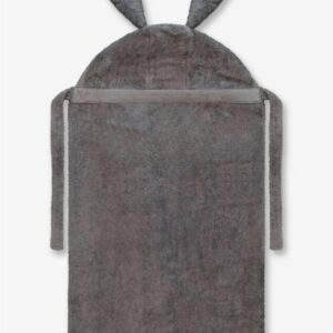  - מגבת לתינוק עם קשירה 100% כותנה – אפור כהה