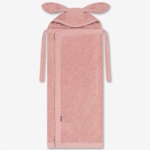  - מגבת לתינוק עם קשירה 100% כותנה – ורוד עתיק