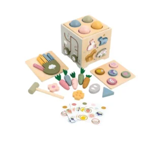  - קוביית פעילות מעץ לתינוק – קוביית משחקים