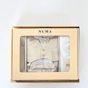  - חליפה לברית לתינוק NUMA – פשתן בז'